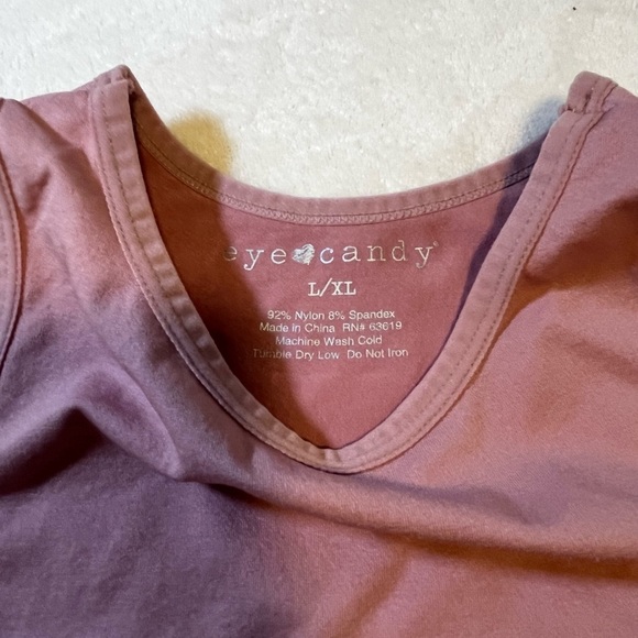Eye Candy Mauve Pink Stretch Tank Top L/XL | Casual Layering Basic - Picture 3 of 5